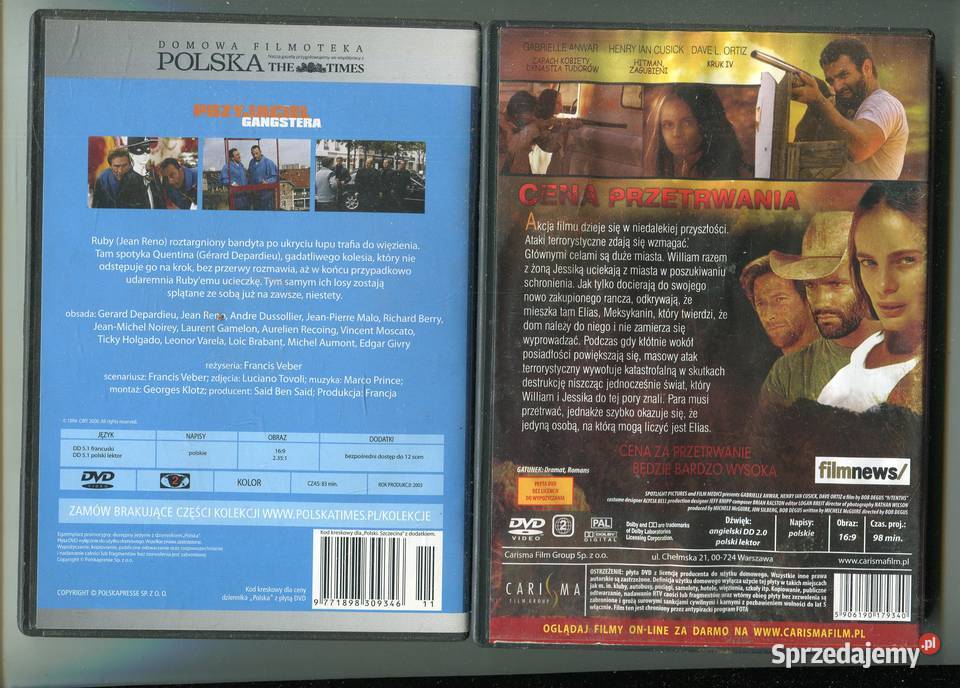 przetrwania Przyjaciel gangstera 2 filmy DVD DVD Szczecin sprzedam