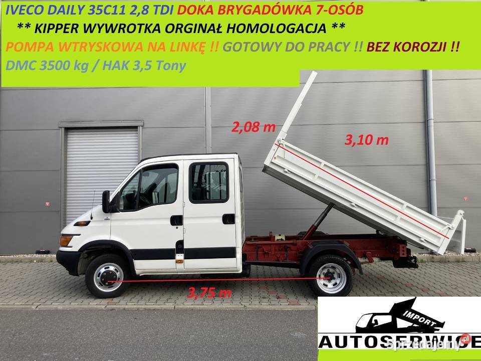 IVECO DAILY 35C11 DOKA KIPPER WYWROTKA ORGINAŁ Piekarzew