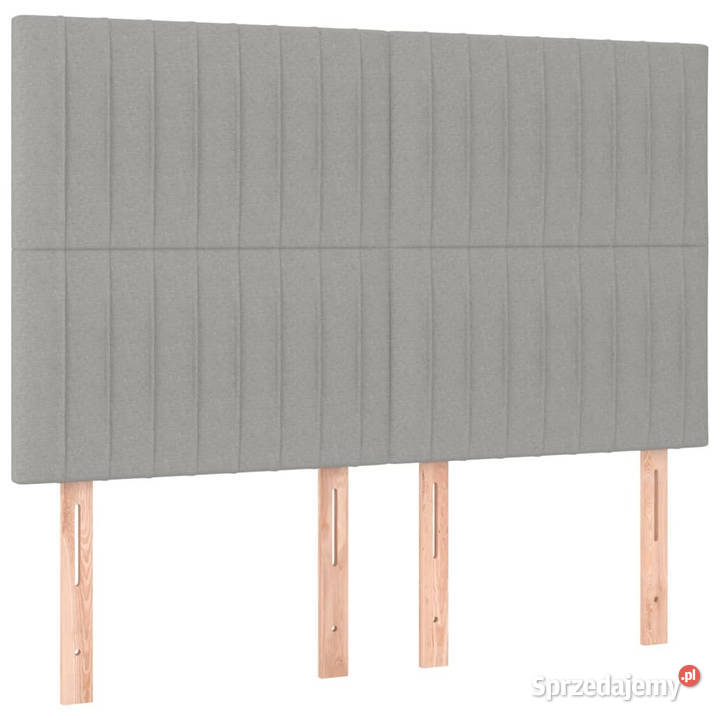 Zagłówki do łóżka 4 jasnoszare 72x5x7888 tkanina