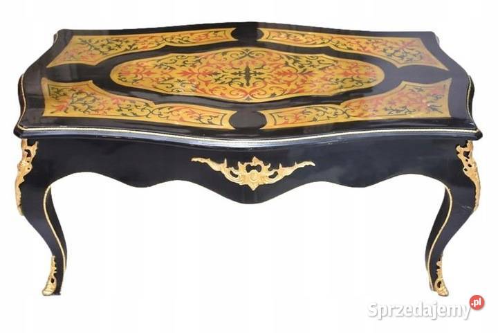 Królewski Stół Ława Stolik Boulle Drewno okucia
