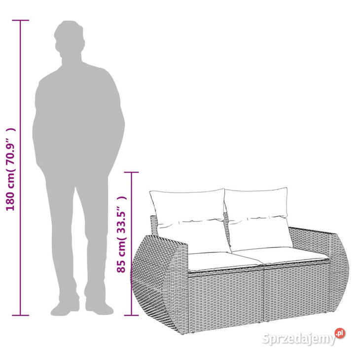 Sofa ogrodowa z poduszkami 2osobowa beżowa mazowieckie Warszawa