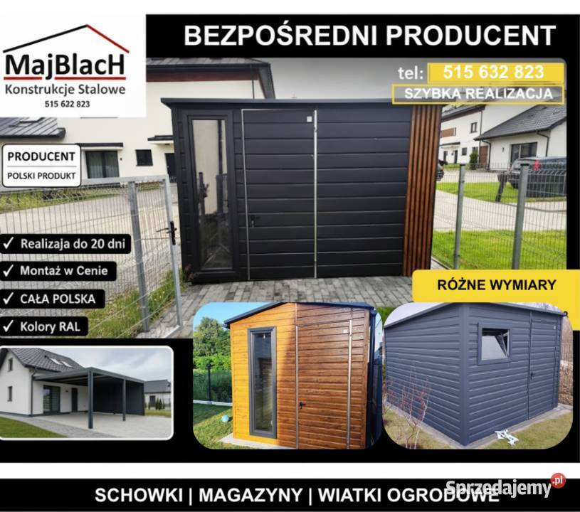 Garaż Blaszany w Ocynku HALA Wiata Magazyn 249zł/m2 Rypin