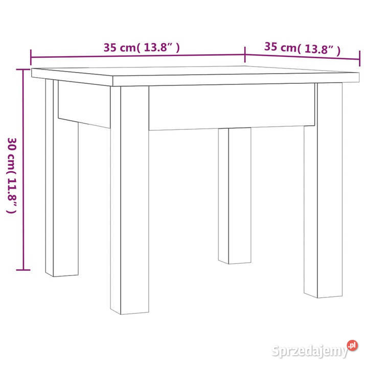 Stolik kawowy szary 35x35x30 lite drewno sosnowe Warszawa sprzedam