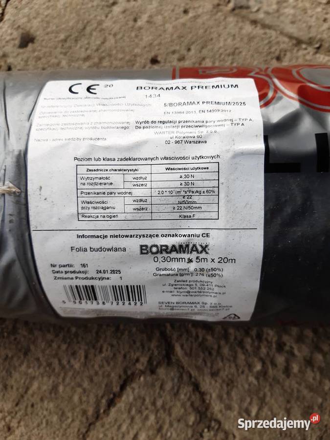 Folia budowlana czarna typ 03 szer 5m sprzedam