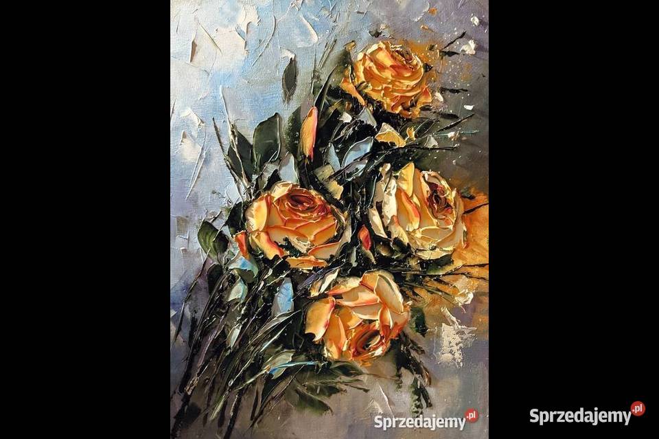 Kowalik Róże obraz olejny 30x40 kwiaty