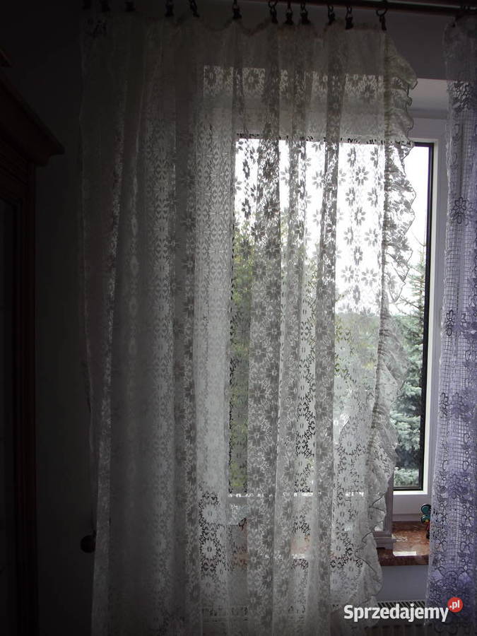Firanki białe koronka falbanki sprzedam