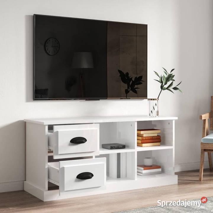 Szafka pod TV wysoki połysk biała 102x355x475 Warszawa