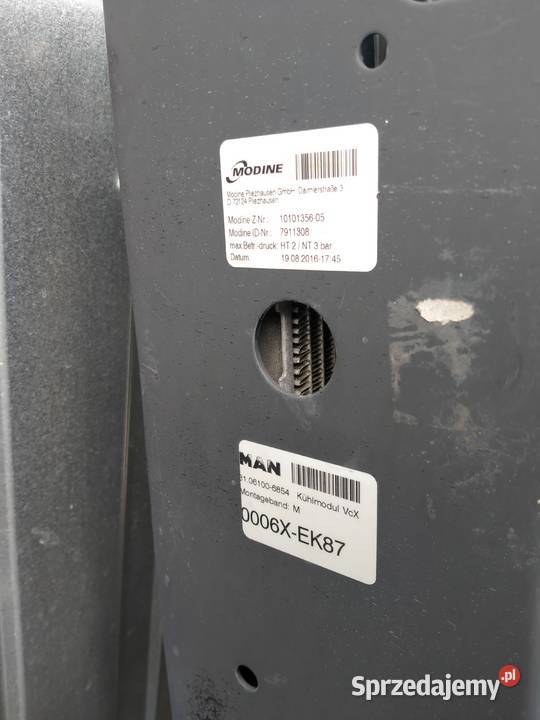 MAN TGX EURO 6 CHŁODNICA WODY KOMPLET Kargowa