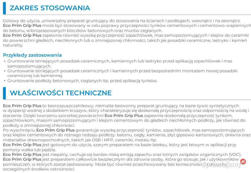 MAPEI Eco Prim grunt 10 Gdów sprzedam