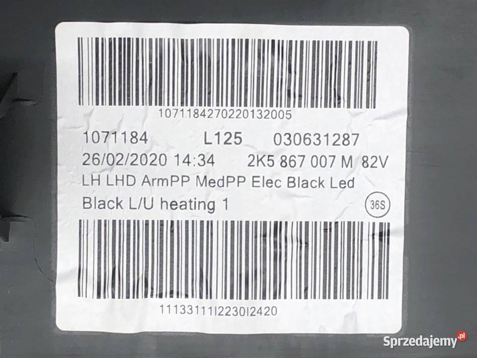 BOCZEK DRZWI LEWY PRZÓD VW CADDY IV Inny sprzedam