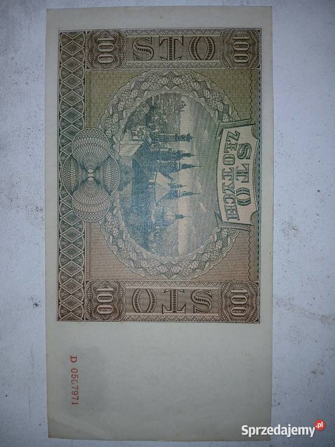 Banknot 100zl Kraków 1 sierpnia 1941r Antyki Gorzkowice