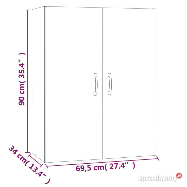 Szafka wisząca szary dąb sonoma 695x34x90 mazowieckie Warszawa