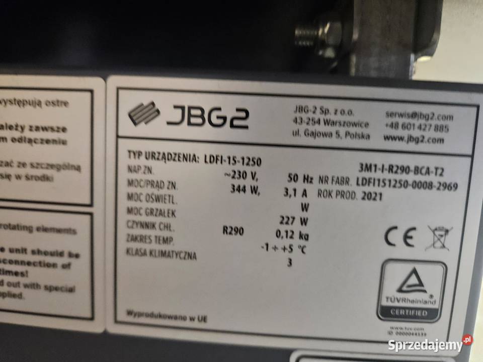 Lada chłodnicza JBG2 Fiji LDFI15 1250 Góra