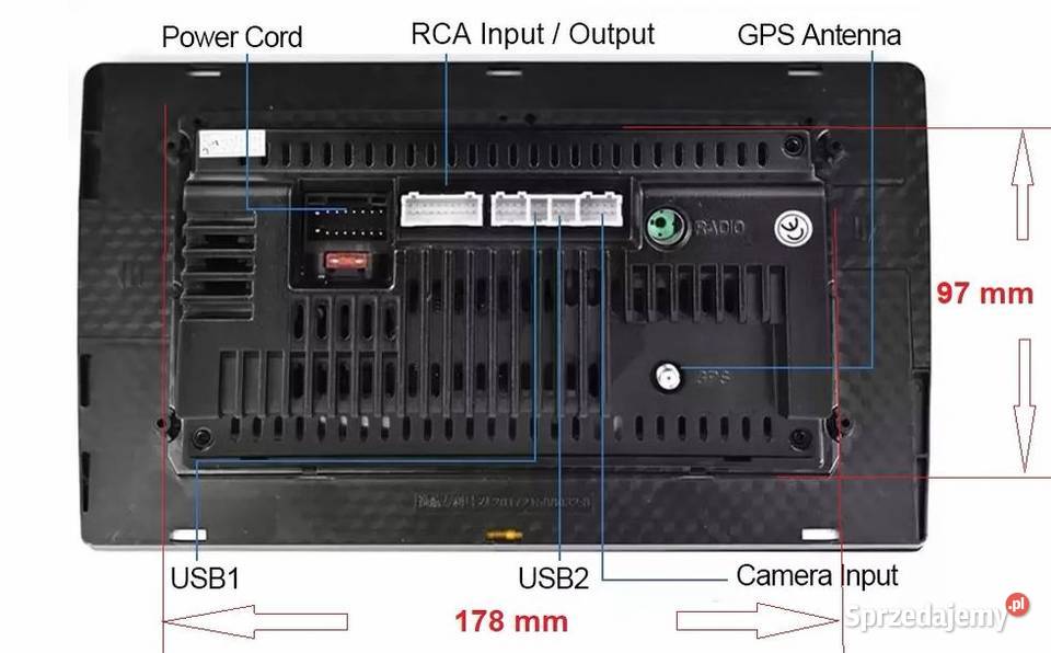 Radio sam Android 9 GPS Navi 2 DIN WiFi video Aleksandrów Łódzki