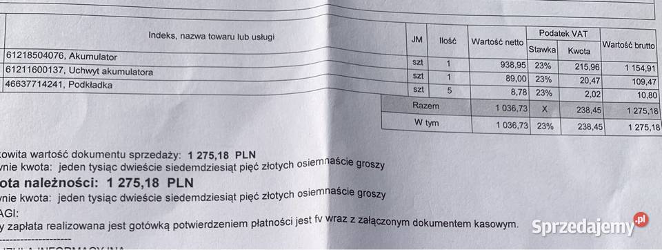 Akumulator BMW S1000RR K67 201923 Tczew