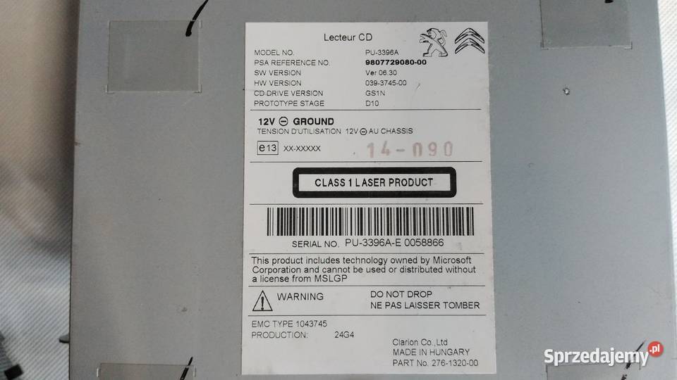 Peugeot 508 nawigacja SMEG kpl na foto Jarocin