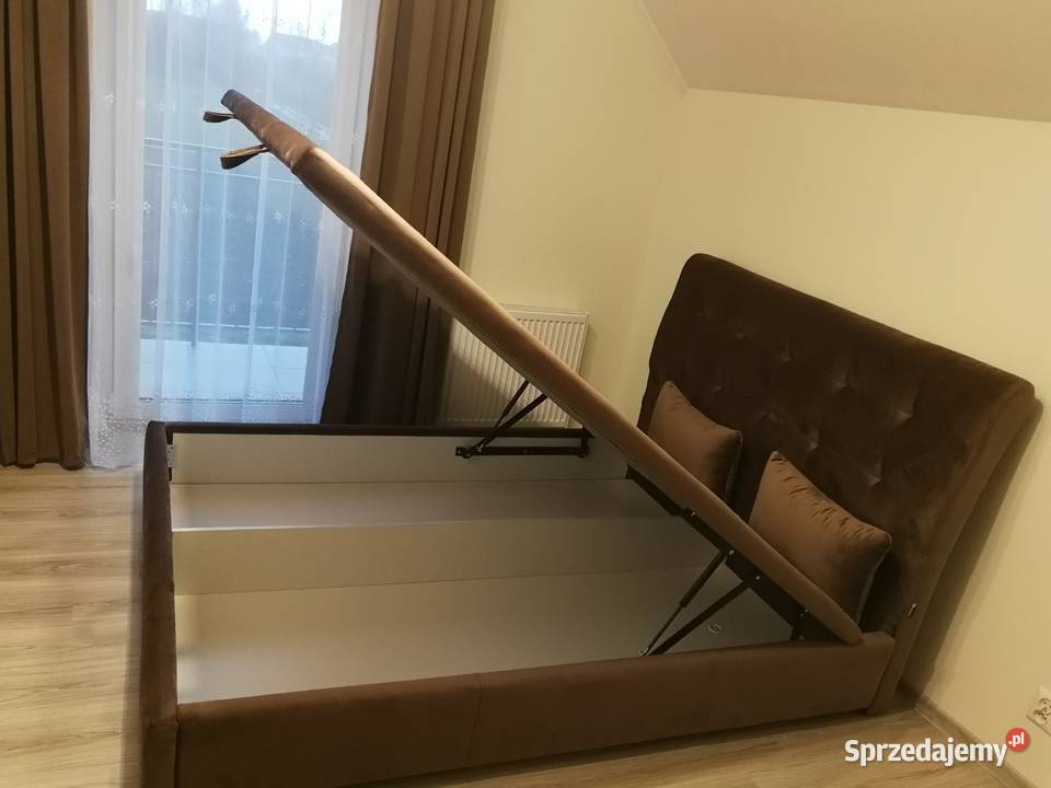 Łóżko tapicerowane nowiutkie z pojemnikiem Sklep małopolskie Wieliczka