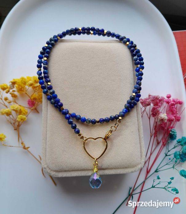 Naszyjnik z naturalnych kamieni Lapis lazuli Naszyjniki Kozienice