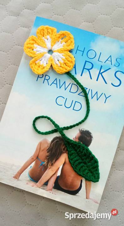 Kwiatek na szydełku zakładka do książki