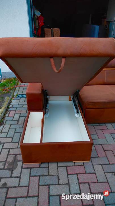 Narożnik Kolor Brązowy z Funkcją Spania Zgorzelec