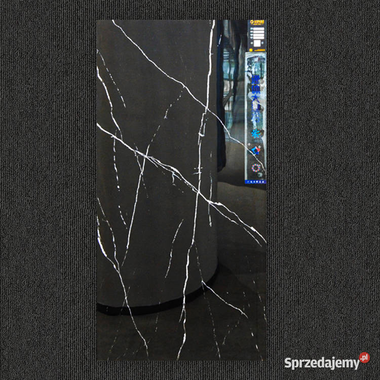 Czarny gres polerowany marmur ŻYŁKI 120x60 gatII Płytki uniwersalne Łask