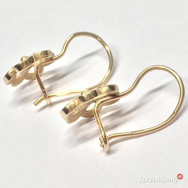 Złote KOLCZYKI 585 14K dyskretne ażurowe złoto Warszawa
