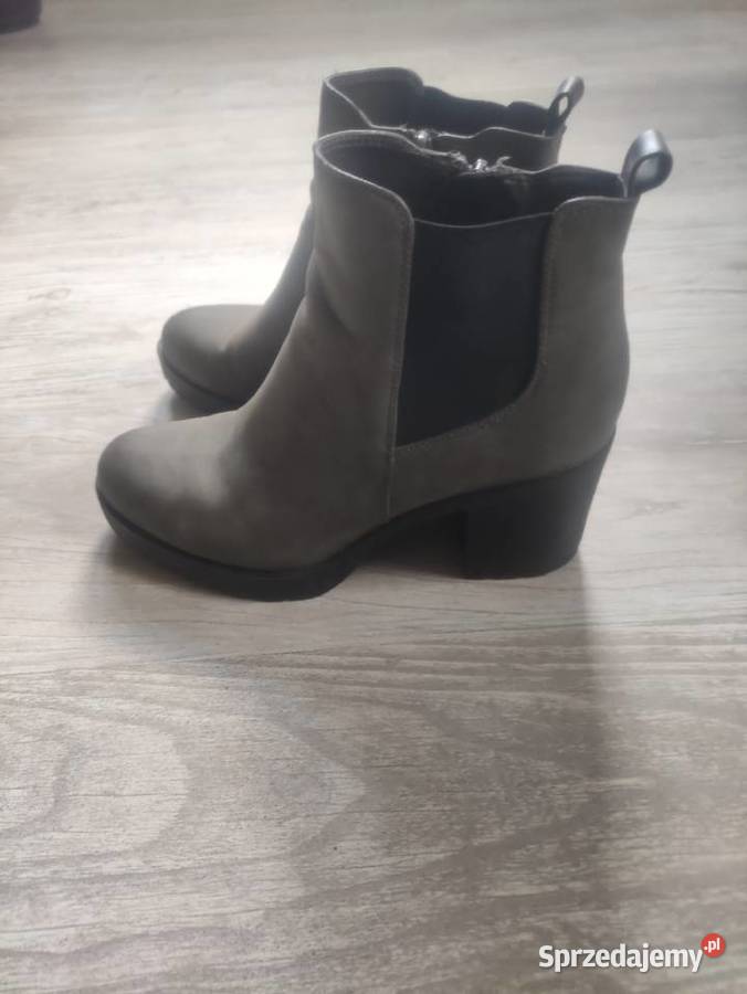 Botki szare na obcasie Graceland rozmiar 39 Półbuty Jawiszowice