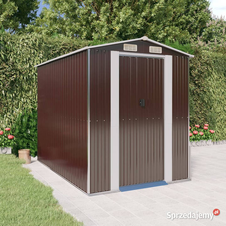 Szopa ogrodowa ciemny brąz 192x274x223 stal mazowieckie