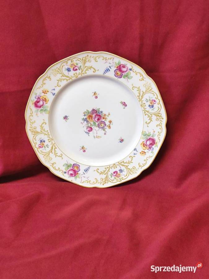Porcelanowy talerz Tirschenreuth Bavaria kwiaty Chorzew