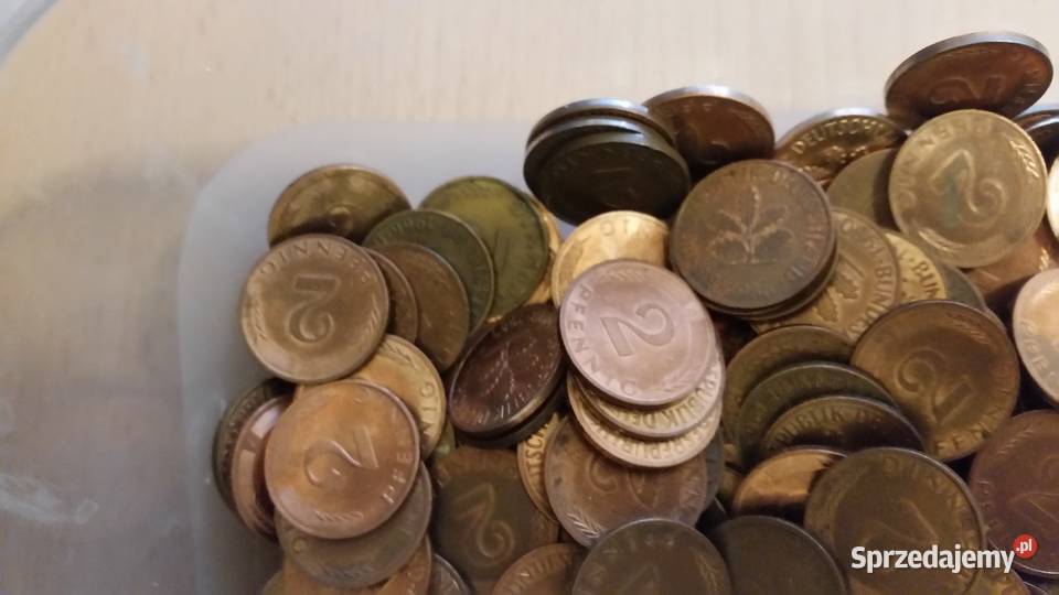 2 pfennig monety 600 sztuk rozne roczniki w tym Gdynia