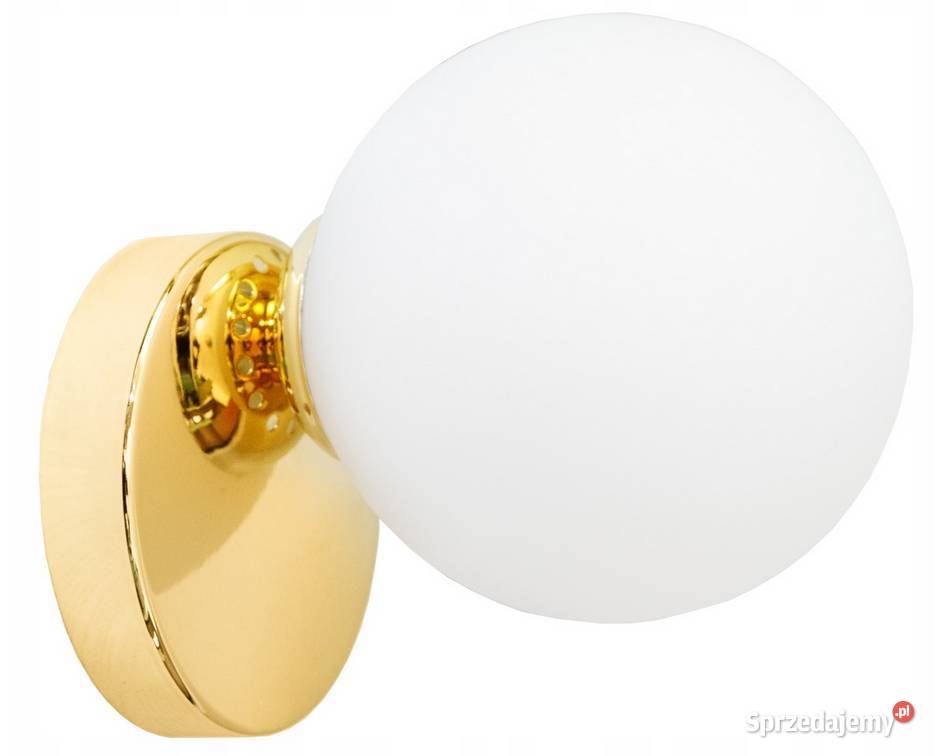 KINKIET ŚCIENNY SZKLANA KULA LOFT ZŁOTA LAMPA Choroszcz