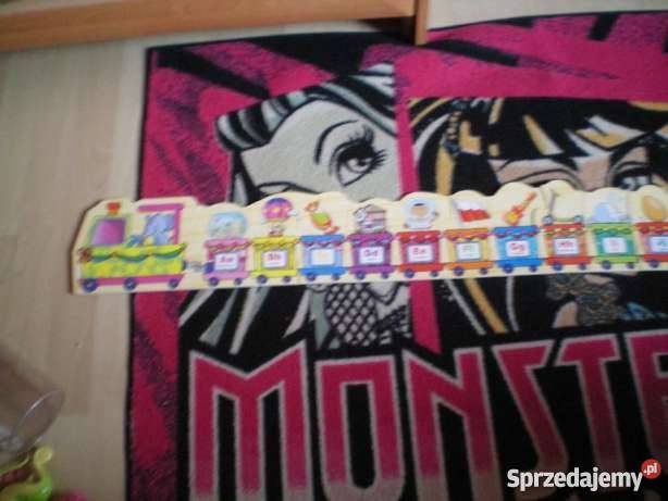 Puzzle edukacyjne drewniane pociąg alfabet pomorskie