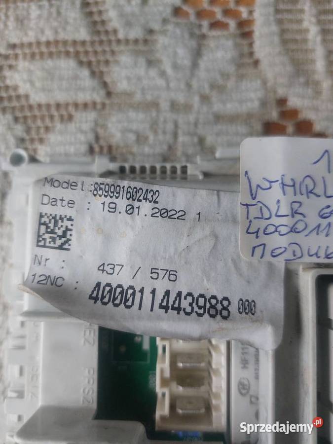 WHIRLPOOL TDLR 6030 L 400011443988 MODUŁ PRALKI Nowy Sącz