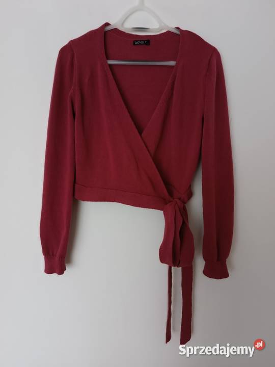 Różowy sweter kopertowy wiązany na boku rozmiar Bez wzoru lubelskie