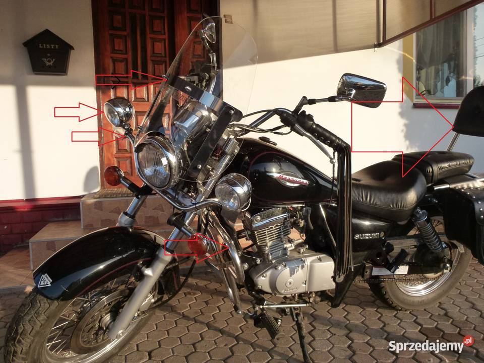 Suzuki Marauder GZ 125 250 oparcie szyba lampy Partynia