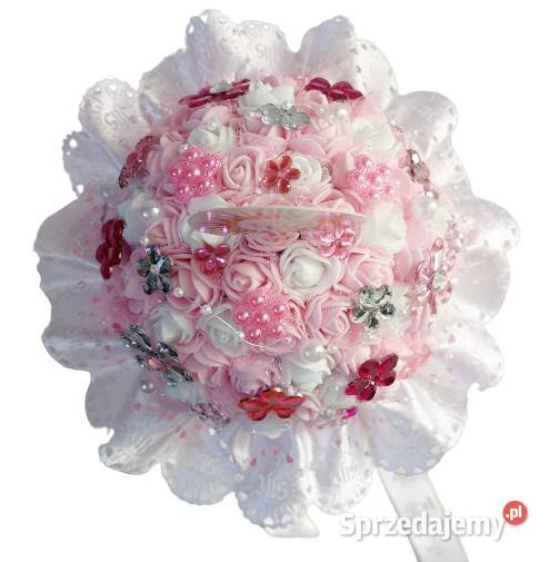 Bukiet na komunię różowy niebieski Radzyń Podlaski