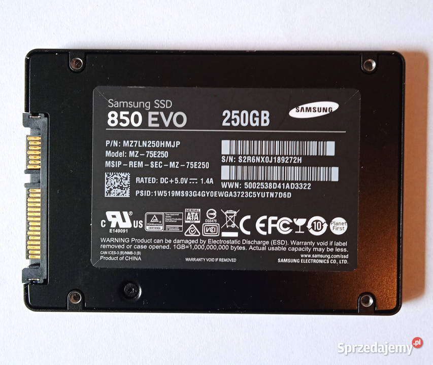 Samsung SSD 850 EVO 250GB SATA III 25 MZ75E250 Poznań