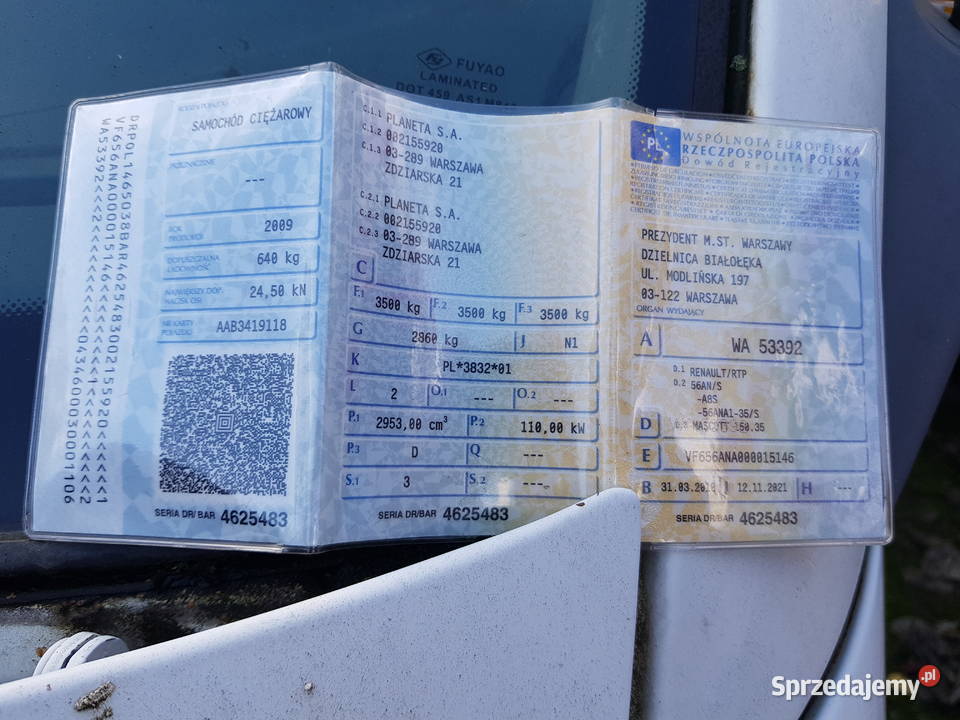 Syndyk sprzeda RENAULT MASCOTT 15035 WA 53392 Warszawa