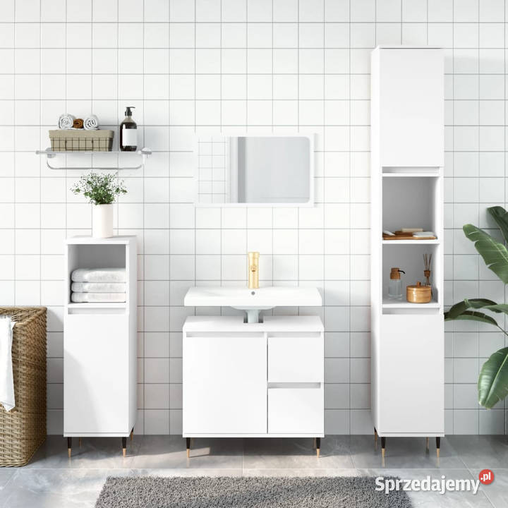 Szafka łazienkowa biała 65x33x60 materiał