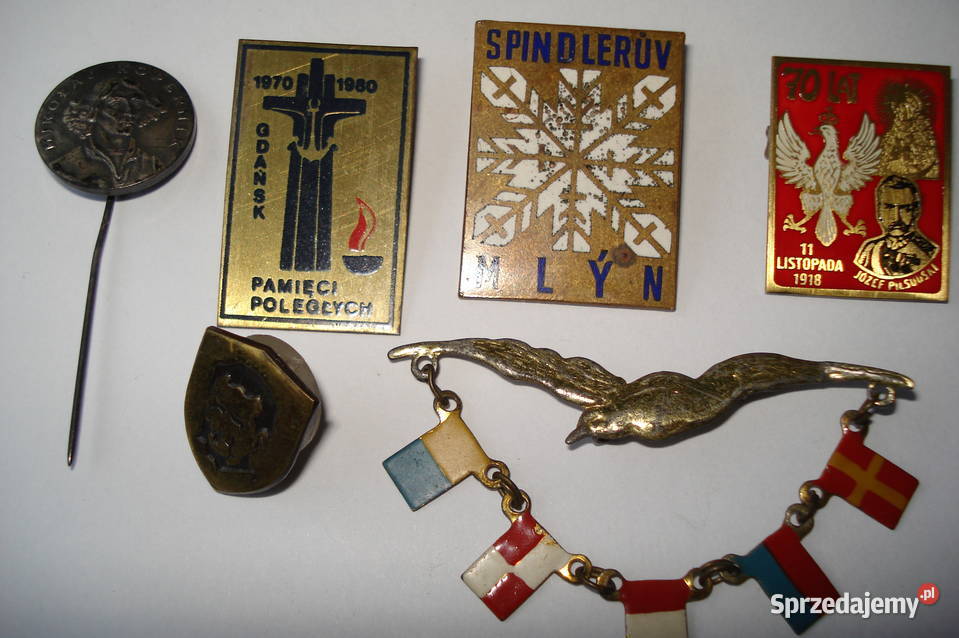 Przypinki metalowe z okresu PRL różne 6 sprzedam Łódź