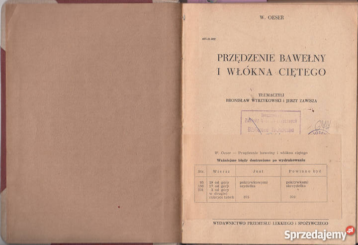 2202 PRZĘDZENIE BAWEŁNY I WŁÓKNA CIĘTEGO W OESER Czyrna