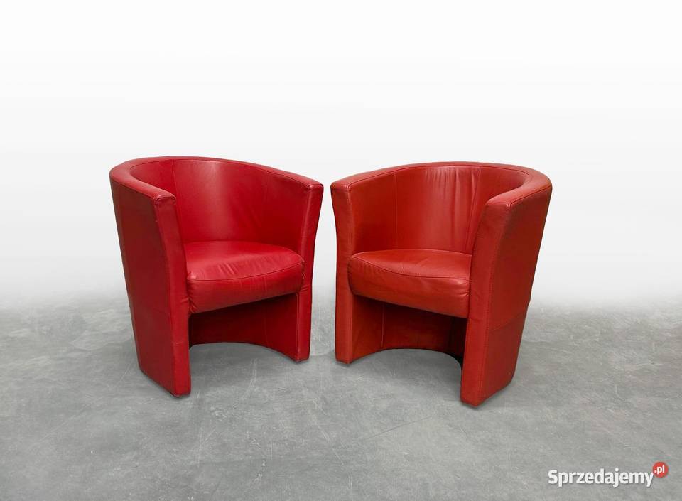 Czerwone fotele skórzane 2 sztuki Sufczyn
