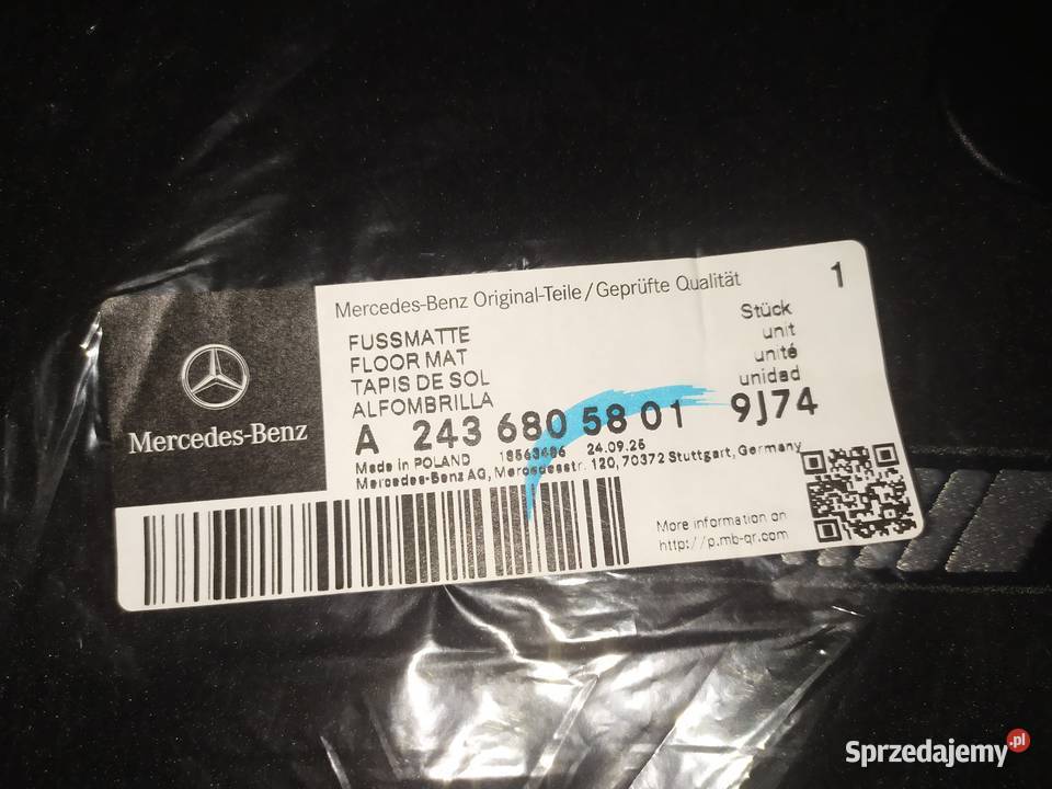 Mercedes EQB AMG dywaniki welurowe nowe oryginał łódzkie Łódź