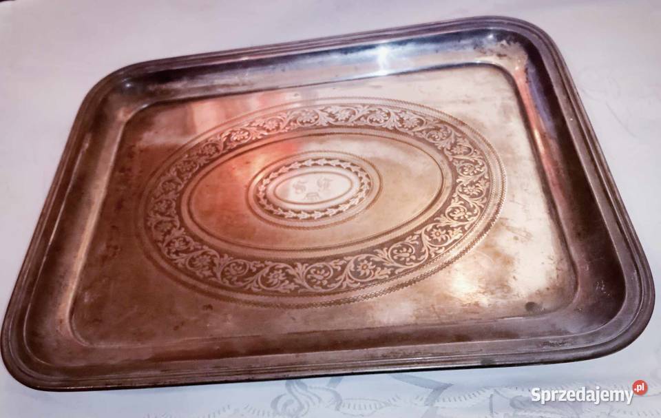 Srebrna taca Minerwa Franca XIX w Kraków sprzedam