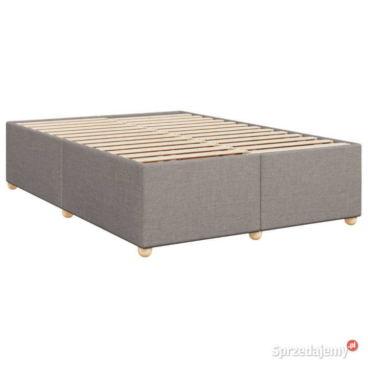 Łóżko kontynentalne z materacem taupe tkanina 144cm