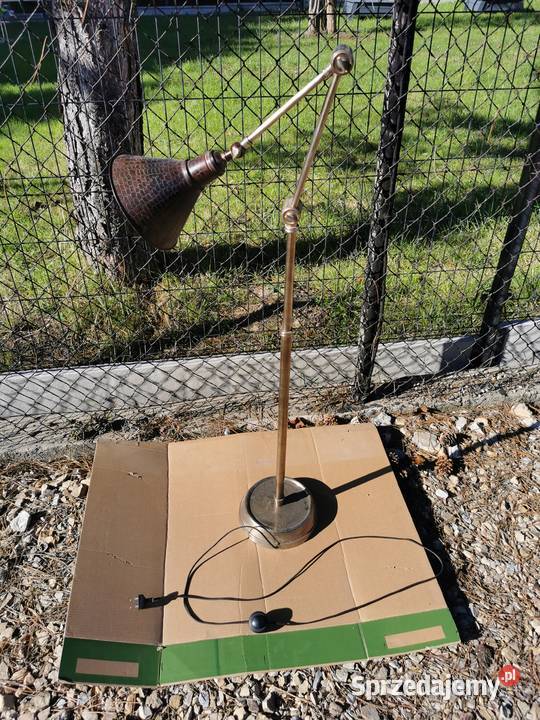 Lampa podłogowa mosiądz kolor brązowy faktura Oświetlenie Będzin