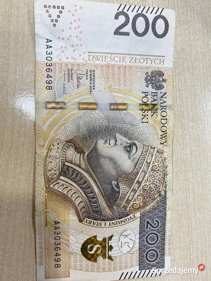 Banknot 200 seria AA RZADKI