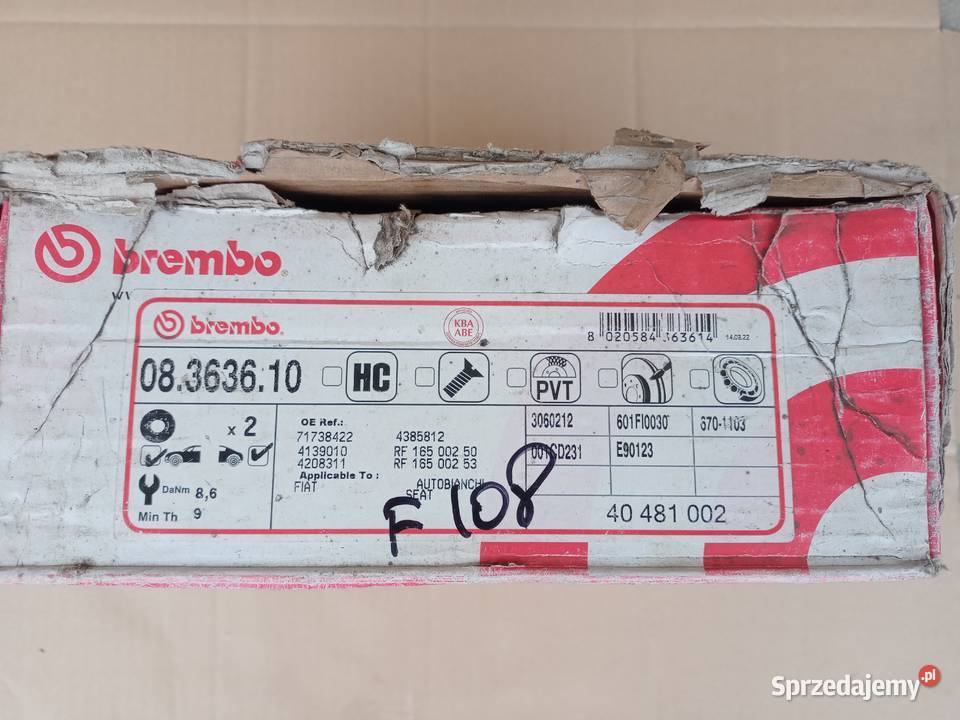 Tarcze hamulcowe przód Brembo 08363610