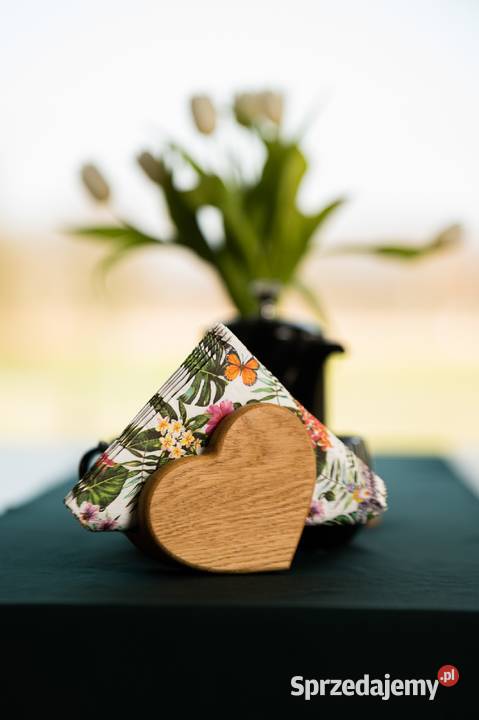 Serwetnik w kształcie serca dębowy Wólka Łętowska