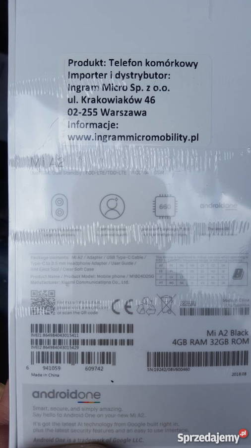 Nowyzaplombowany bez simlocka Xiaomi a2 Slot kart pamięci Lublin sprzedam